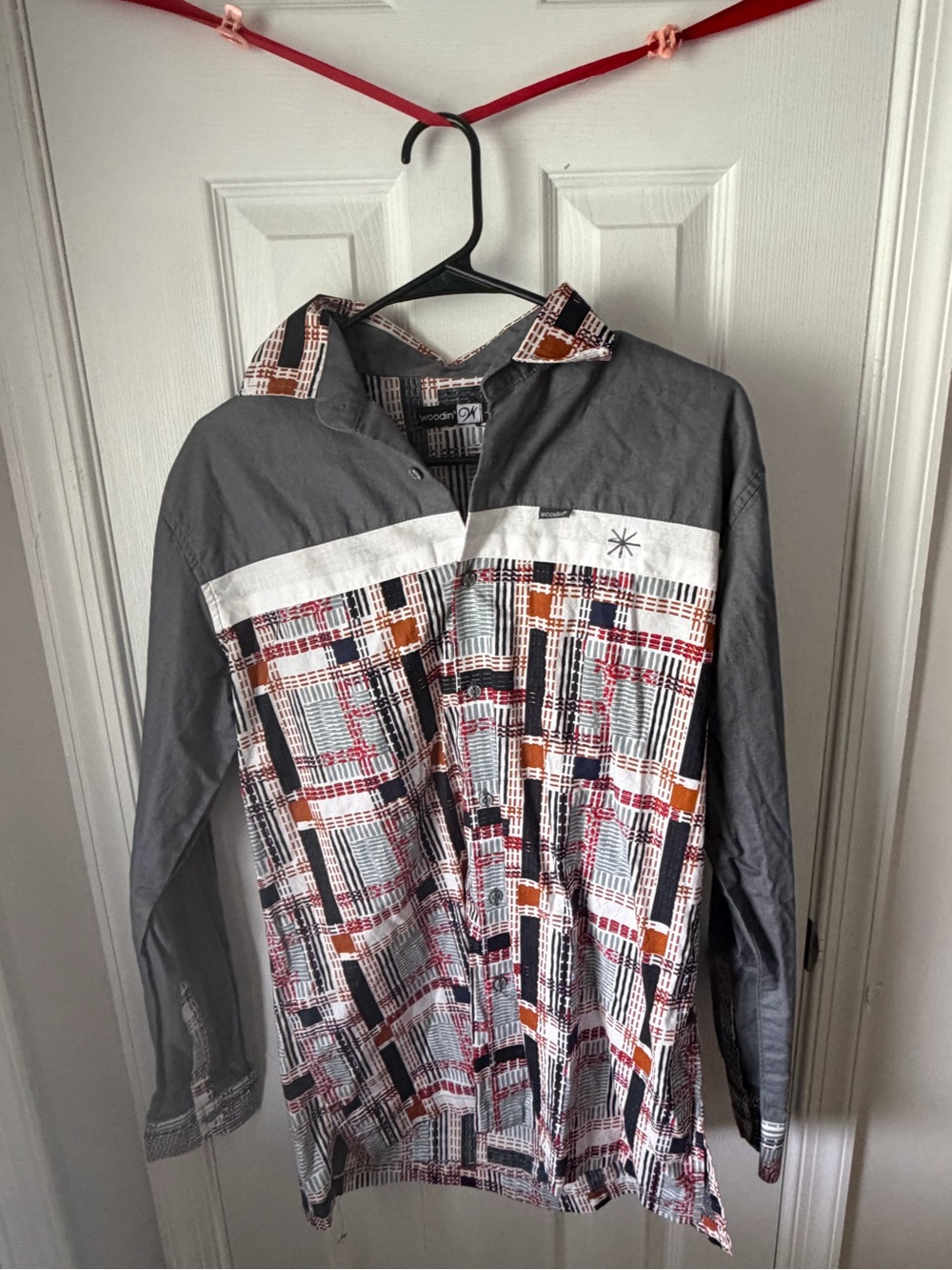 Lightweight Gray & Patterned Men's Shirt Jacket